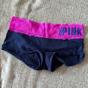 PINK Lace Trim Boy Shorts